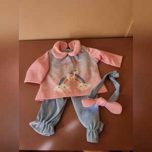 Pink and blue capri set for 18 inch dolls. fits American Girl and Our Generation